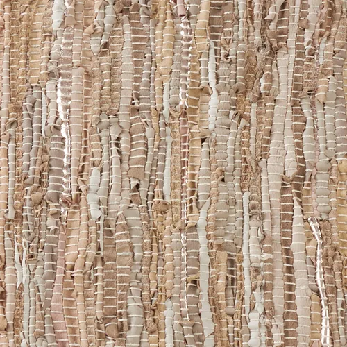 Vista 3 de Saro Lifestyle Camino de mesa Chindi de cuero, natural, 16" x 54