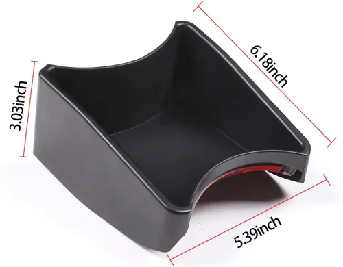 Vista 6 de HAPPYHORSE Caja de Almacenamiento para Consola de Coche Bandeja Organizadora Compatible con Fiat 500 2007-2015 Portavasos de Control Central Caja