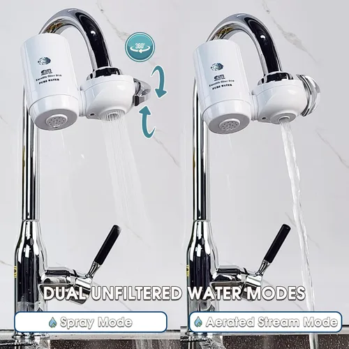 Vista 3 de Sistema de filtración de agua de montaje en grifo, purificador de agua sin BPA para fregadero, el filtro reemplaza 400 galones de agua, dura seis