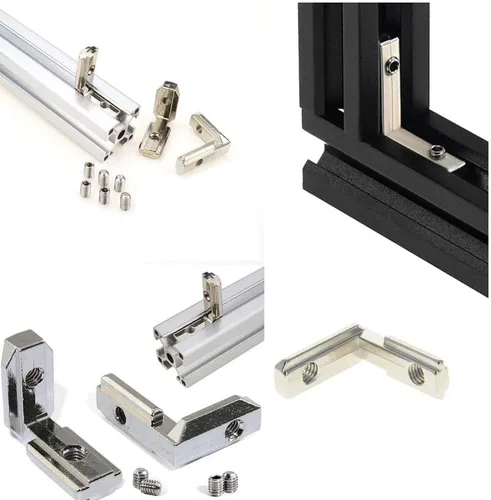 Vista 3 de Aicosineg 20 soportes de articulación, conector de ángulo interno de aleación de zinc, soportes de junta interior en forma de L, conectores