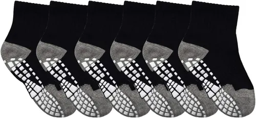 Vista 2 de LA DEARCHUU Calcetines de tobillo antideslizantes para bebé, calcetines atléticos antideslizantes para bebés activos, niños y niñas de 1 a 7 años