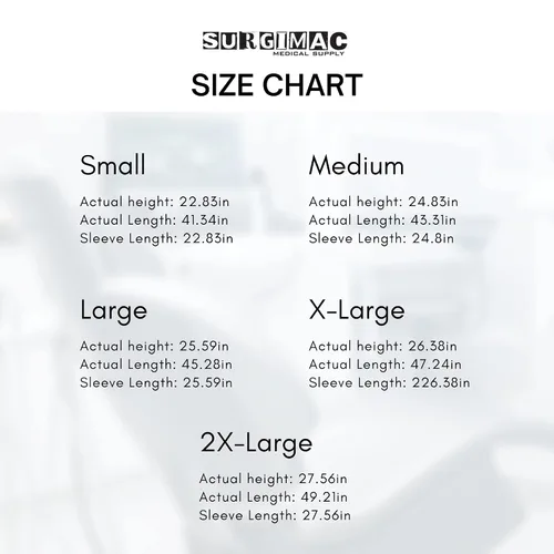 Vista 8 de Abrigos de laboratorio desechables, hasta la rodilla, vestidos desechables SMS, abrigo de laboratorio de química unisex, bata médica desechable