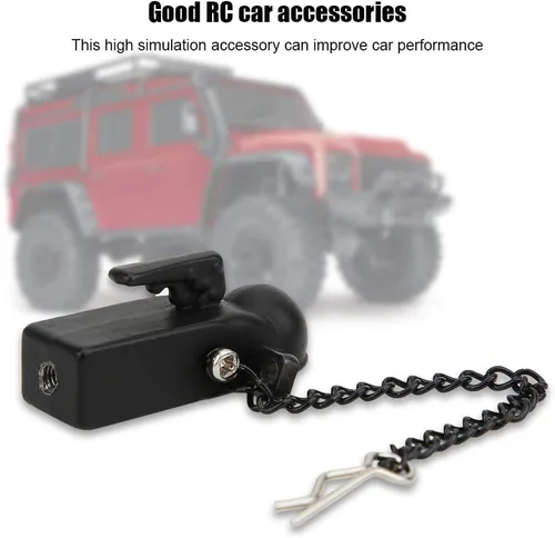 Vista 3 de Dilwe Accesorios de componentes de conexión de hebilla de remolque de metal negro compatibles con 90046/90047/TRX4 1/10 RC Crawler Car, gancho