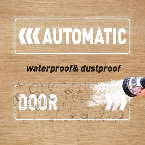 Vista 4 de Adhesivo automático para puerta, vinilo de 9 x 3 pulgadas, paquete de 5