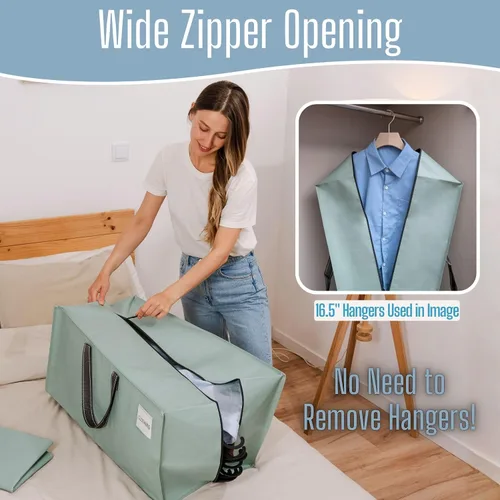 Vista 110 de VENO Paquete de 6 bolsas de mudanza resistentes con correas de mochila, cremalleras y asas, bolsas de embalaje extragrandes para artículos