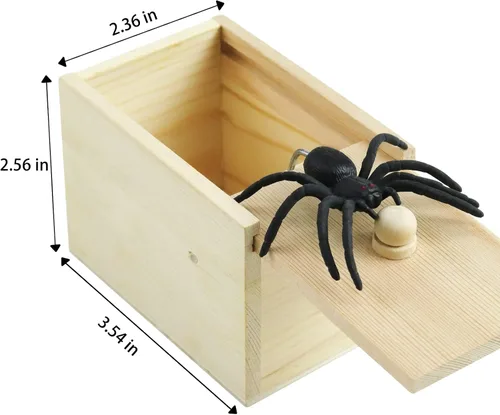 Vista 2 de Caja de miedo de broma de araña, hecha a mano, divertidas y prácticas cajas de broma sorpresa, divertida caja de regalo de Halloween para adultos