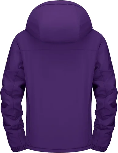 Vista 2 de MAGCOMSEN Chaquetas de esquí para mujer, resistentes al agua, aisladas, a prueba de viento, forro polar, abrigos de invierno con capucha