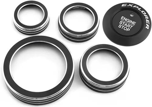 Vista 6 de Rifoda Para caja de cambios Ford Explorer, anillo de botón de arranque del motor, botón de parada del motor, anillo de perilla VOL, anillo de modo