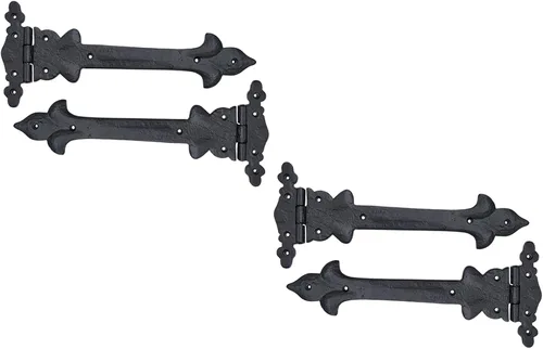 Vista 27 de Adonai Hardware Adonijah Bisagra falsa de aluminio para montaje frontal (6.5" x 12 Pack, Negro mate) para puertas de granero, puertas, armarios