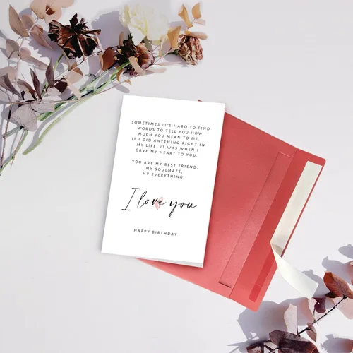 Vista 6 de SuperShunhu Tarjeta de poema de cumpleaños para él y ella, tarjeta de cumpleaños romántica para novio, novia, tarjeta de amor de feliz cumpleaños