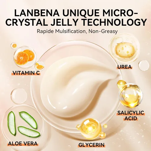 Vista 7 de LANBENA Crema de urea 40 por ciento para pies más 2% ácido salicílico 3.52 onzas, crema de pies y crema de manos máxima fuerza con aloe vera