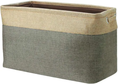 Vista 15 de uxcell Canasta de almacenamiento de tela plegable con asas dobles, contenedores plegables para almacenamiento de ropa de lavandería, organizador