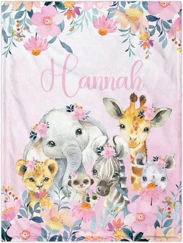 Vista 19 de J&SBGFT Manta de bebé niña personalizada, manta de recepción de elefante, regalo personalizado de artículos esenciales para recién nacidos, 30 x 40