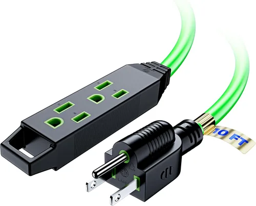 Vista 14 de Cable de extensión de 2 pies, cable de extensión con múltiples tomas, calibre 16 (azul) con certificación ETL