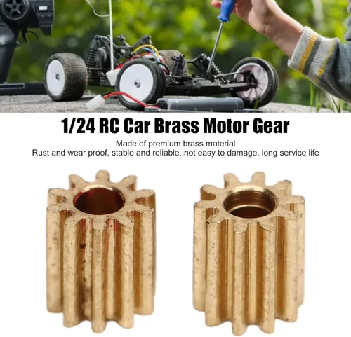 Vista 4 de Engranaje de motor cepillado para automóvil RC, reemplazo duradero de alta precisión, juego de engranajes de oruga RC a escala 1/24, 5 piezas