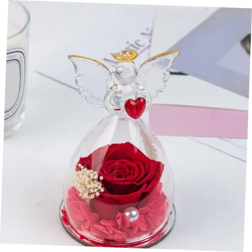 Vista 5 de Cúpula de cristal, 4 unidades, cubierta de cristal de ángel, decoración de Navidad, mini jarrones para flores, cupcakes, cloche, pantalla
