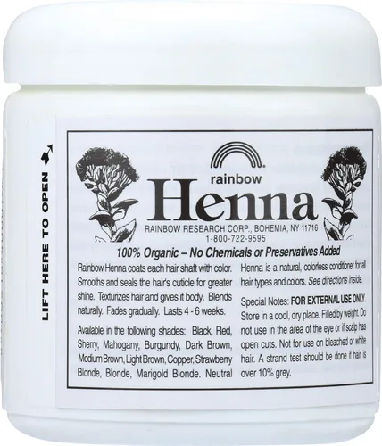 Vista 2 de Henna Rainbow Research para teñir el cabello, de color negro, 4 onza Caoba persa