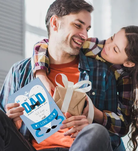 Vista 4 de Regalos para el día del padre, tarjeta del día del padre, regalos para papá para el día del padre de hija, hijo, niños, esposa, tarjetas del día