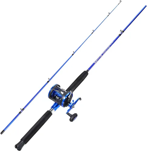 Vista 2 de Combo de Caña de Pescar Sougailang, Combo de Carrete de Pesca Trolling de 2 Piezas con Relación de Engranajes 3.8:1 y Rodamientos 3+1, Asiento