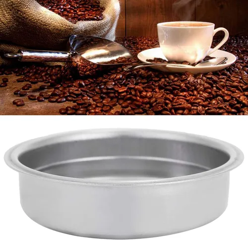 Vista 2 de Cesta de filtro de café ultrafina de acero inoxidable de doble capa, filtro poroso presurizado de 2.008 in, accesorios de repuesto para cafetera