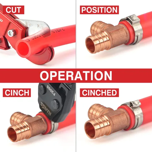 Vista 6 de iCRIMP KIT-1096D Kit de herramientas de abrazaderas de cincha PEX para abrazaderas de cincha PEX de 3/8 a 1 pulgada, con 20 piezas de anillos