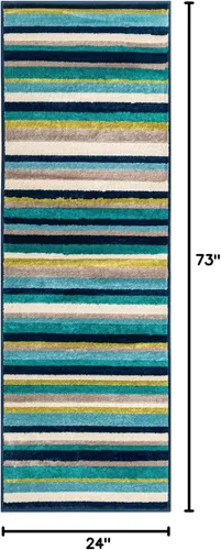 Vista 2 de Unique Loom Azalea Collection - Alfombra Glenn (Runner 2' 0" x 6' 0", amarillo/beige)