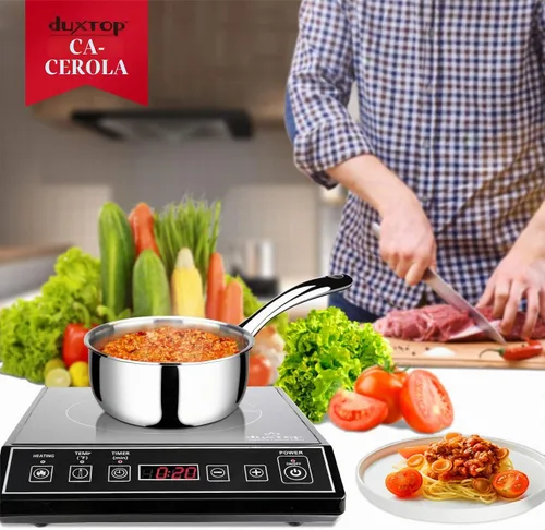 Vista 7 de Duxtop Cacerola Whole-Clad Tri-Capa de Acero Inoxidable con Tapa, 1.6 Cuartos, Utensilios de Cocina para Inducción