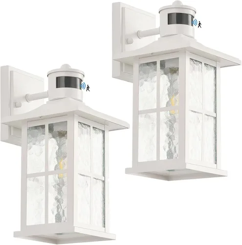 Vista 10 de Farol de pared para exteriores con sensor de movimiento, color marrón, del Marrón 1 paquete