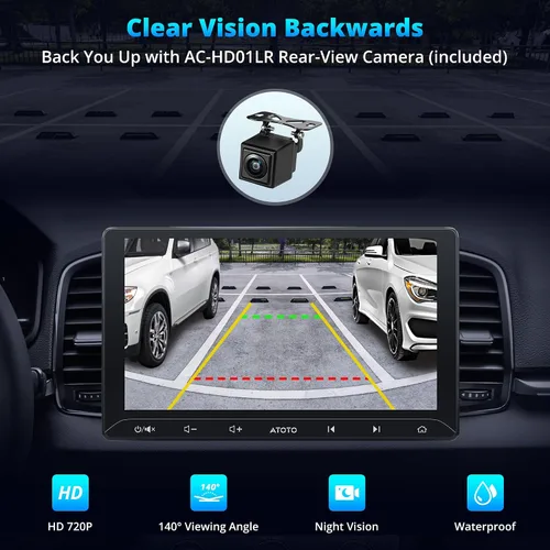 Vista 7 de A5L - Estéreo de coche doble DIN Android de 10 pulgadas con cámara de respaldo, CarPlay inalámbrico y Android Auto, navegación