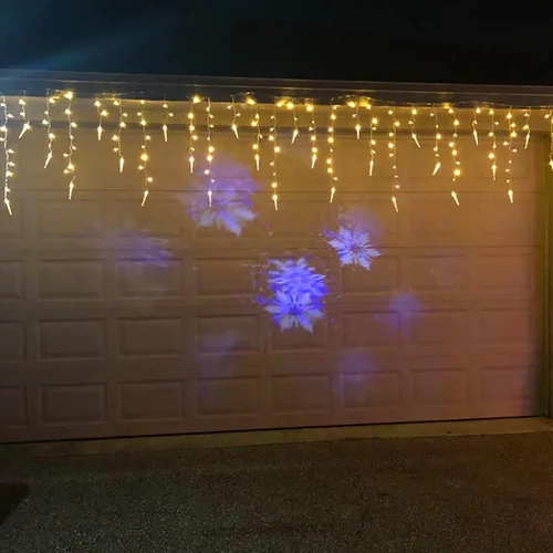 Vista 6 de LYHOPE Luces de Carámbanos de Navidad, 432 LED de 35.4 pies, 8 Modos de Luces de Carámbanos de Bajo Voltaje con 72 Gotas, Luces Parpadeantes