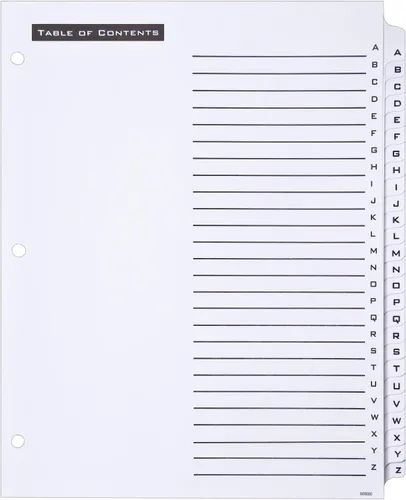Vista 2 de Office Essentials 11676 Table 'n Tabs Divisores, 26 pestañas, letra