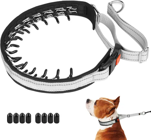 Vista 12 de Mayerzon Collar para perro, patentado Martingala, collar antitirones para perros pequeños, medianos y grandes, con hebilla para paseo y Negro