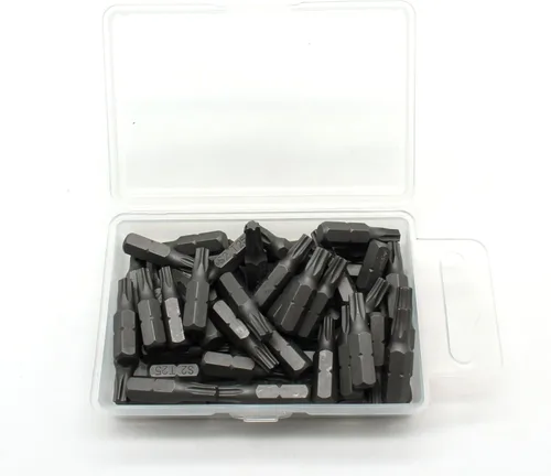 Vista 5 de TMAX Juego de puntas de destornillador de cabeza de estrella T6 Torx de 25 piezas, acero S2 de 6 puntos T-6 puntas de inserción de destornillador