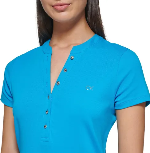 Vista 4 de Calvin Klein Vestido de algodón acanalado con cordones 1 x 1 para mujer