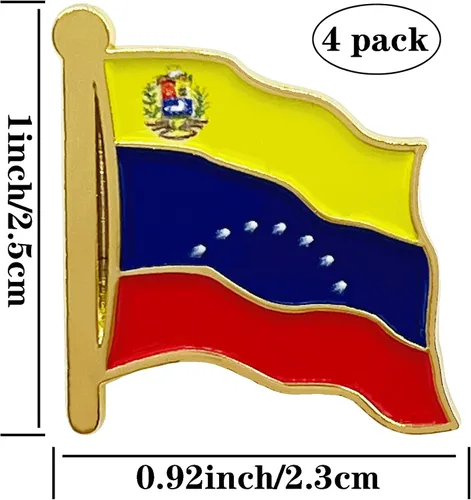 Vista 2 de stidsds Pin de bandera de Venezuela Alfileres de bandera venezolana con solapa esmaltada para hombres y mujeres, traje y ondeo patriótico de metal