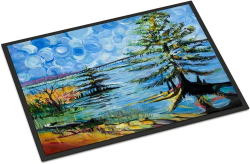 Vista 246 de Caroline's Treasures JMK1017JMAT - Tapete de caza de rana garza azul, 24 x 36 pulgadas, tapete para puerta delantera, interior y exterior