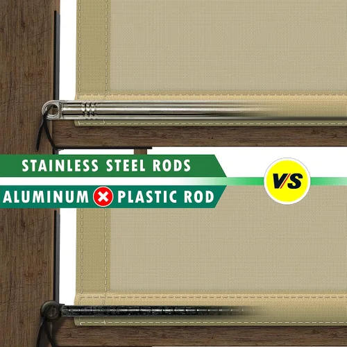 Vista 6 de ColourTree Cubierta de Repuesto para Toldo de Sombra Solar de Pérgola Impermeable Gris de 8' x 12' UPF50, Tela de Grado Comercial 260 GSM para Patio