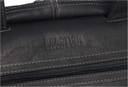 Vista 10 de Kenneth Cole REACTION "Out of the Bag" Manhattan - Bolso bandolera de cuero colombiano para laptop de 15.6" para viajes y negocios