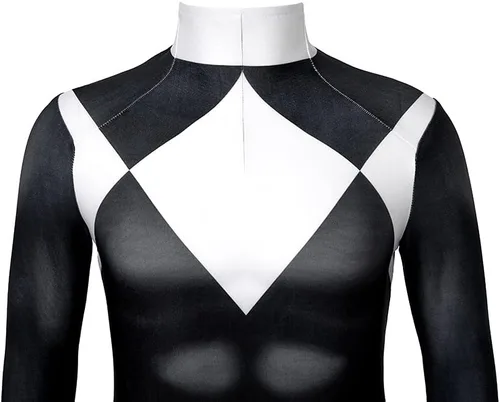 Vista 7 de CEMDER Disfraz de superhéroe negro Zentai con máscara separada, disfraz de Halloween