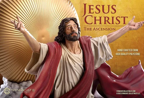 Vista 9 de La Ascensión de Jesucristo - Escultura de estatua de Polystone de 11 pulgadas Edición de bata roja a escala 1:10
