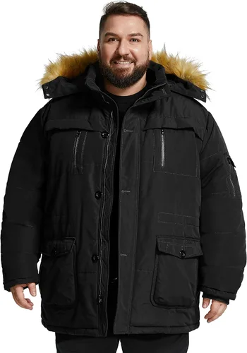 Vista 4 de Soularge Chaqueta tipo parka con capucha pesada y cálida de invierno para hombre