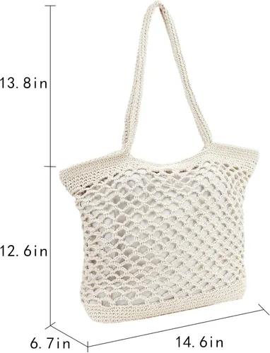 Vista 2 de Goclothod Bolsos de moda Bolso de paja tejido para mujer, bolso de mano de playa de verano