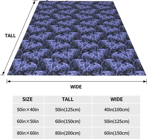 Vista 2 de Manta de microforro polar ultra suave con patrón de murciélago para cama, sofá y sofá, gruesa 50 x 40 pulgadas