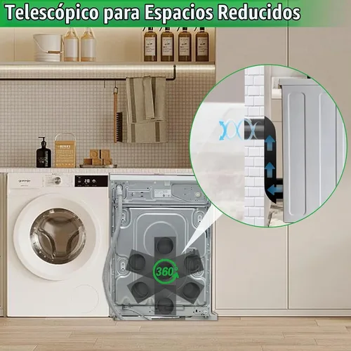 Vista 7 de Rejilla de ventilación para secadora de periscopio de 9.5 a 14.5 pulgadas, conducto telescópico de perfil bajo para espacios reducidos