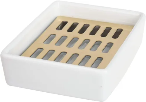 Vista 2 de IMEEA Jabonera dorada SUS304 de acero inoxidable dorado jabonera para baño ducha
