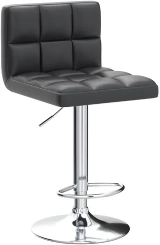 Vista 4 de Homall - Taburetes de bar de cuero sintético, con altura ajustable, giratorios, hidráulicos sin brazos, taburete de bar y cocina cuadrado de altura