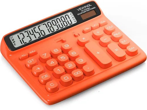 Vista 8 de VEWINGL Calculadora de escritorio, pantalla LCD grande de 12 dígitos, teclas grandes estilo computadora, doble potencia (solar y batería), modo