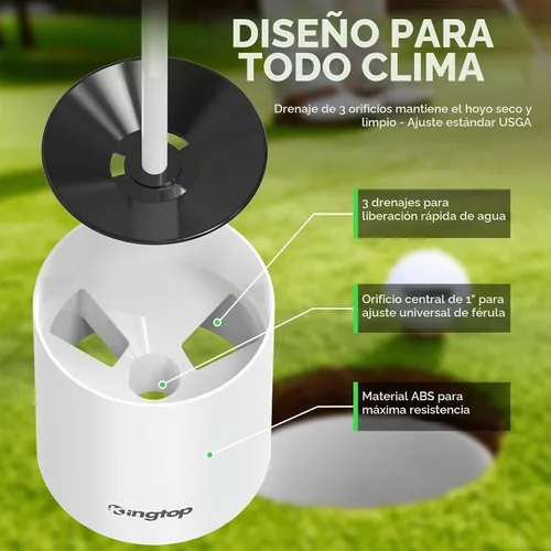 Vista 3 de KINGTOP - Copa de hoyo de golf – Cumple con las regulaciones PGA/USGA, accesorios de golf para práctica de putting green en el patio trasero Copa
