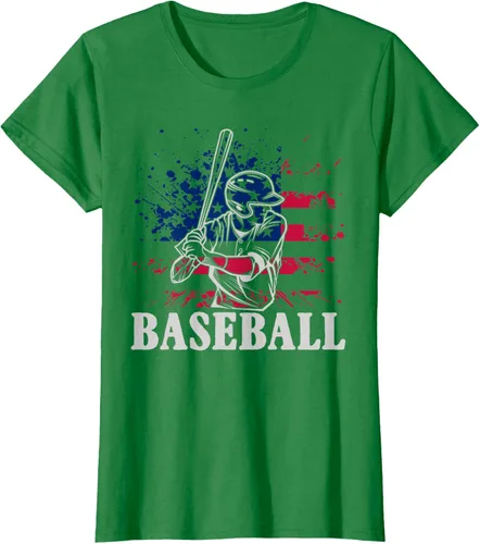 Vista 41 de Camiseta de béisbol deportiva estadounidense con bandera estadounidense, Negro, S