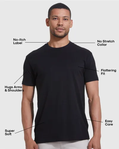 Vista 2 de True Classic Tees Premium Fitted Men's T-Shirt Crew Neck Singles & Packs